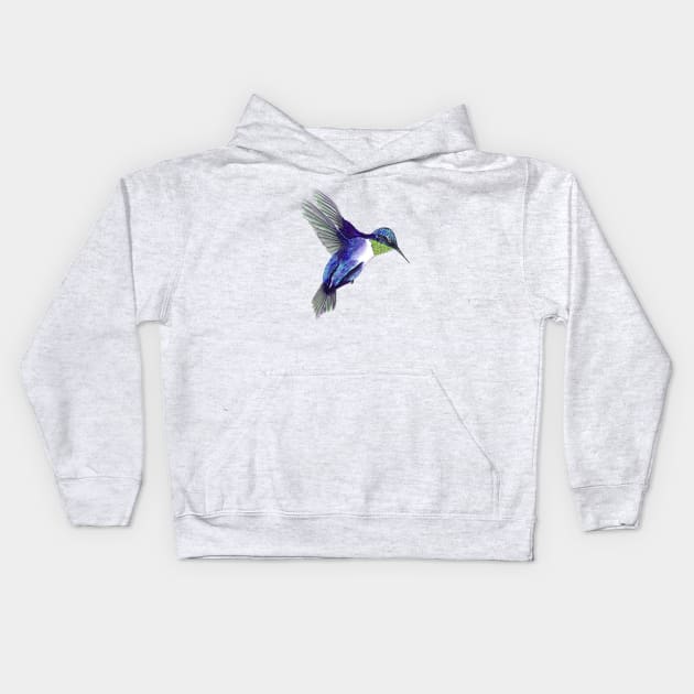 DEEP BLUE HUMMINGBIRD Kids Hoodie by LatiendadeAryam